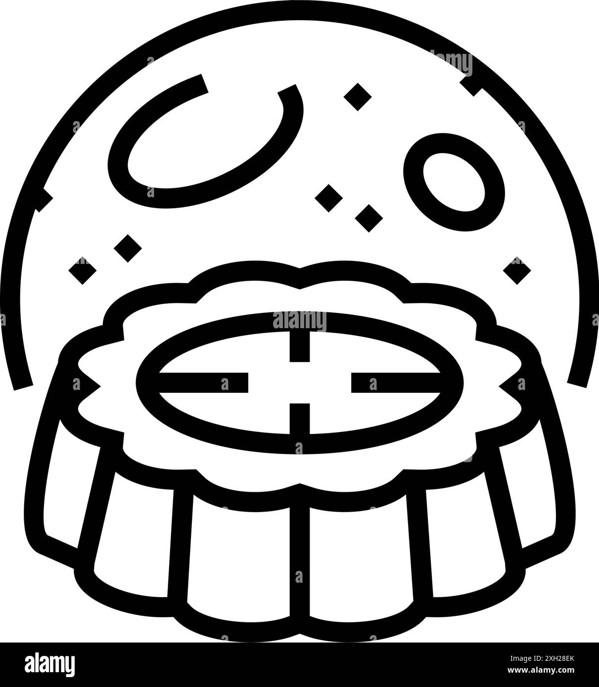 illustration vectorielle d'icône de ligne de festival de mi-automne Illustration de Vecteur