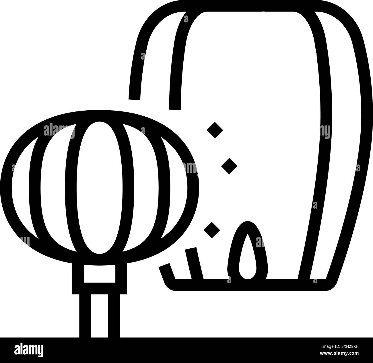 lanterne festival chinois d'icône de ligne de vacances illustration vectorielle Illustration de Vecteur