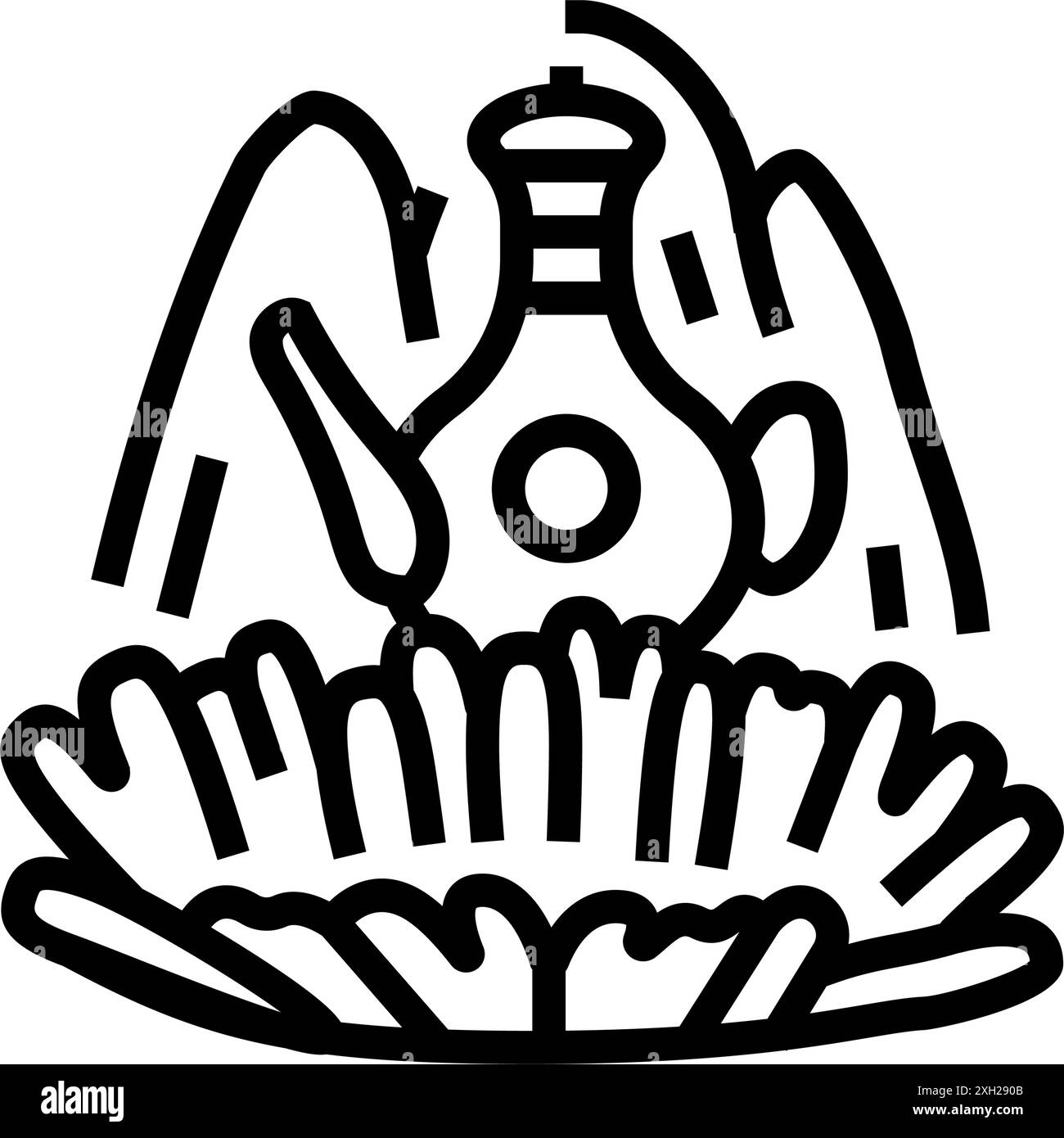 double neuvième festival chinois illustration vectorielle d'icône de ligne de vacances Illustration de Vecteur