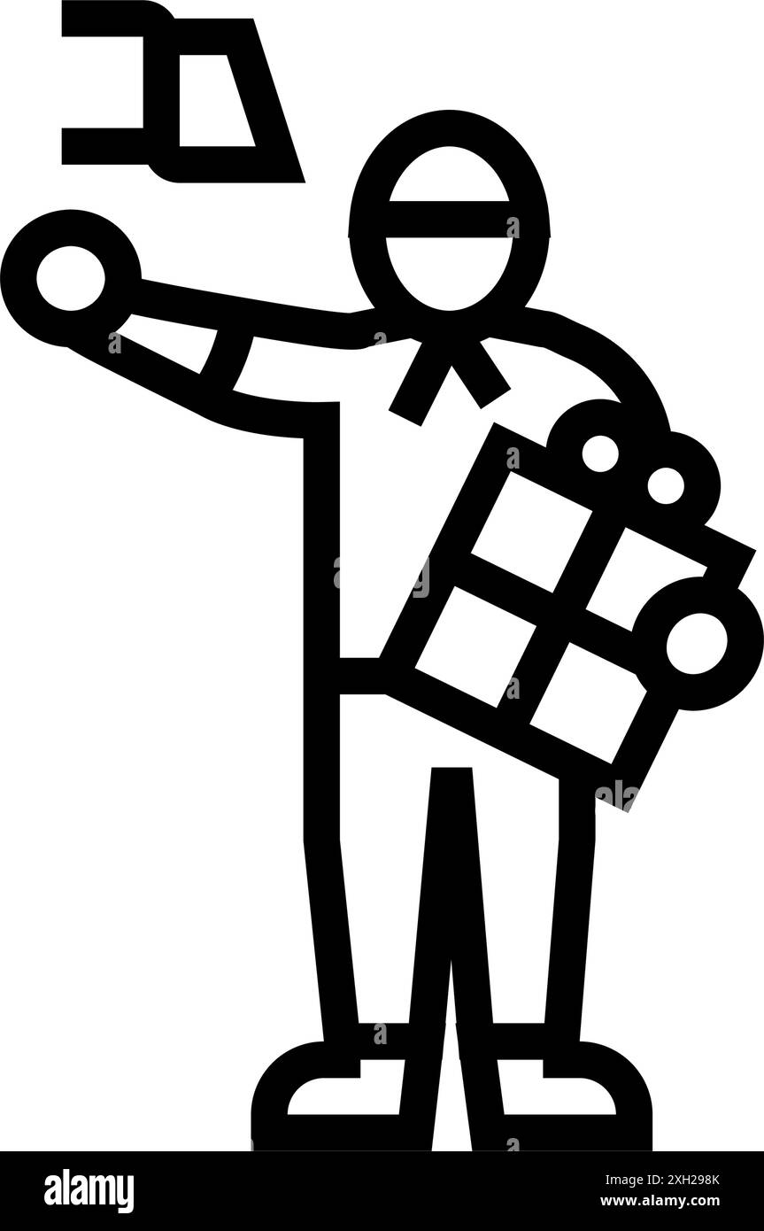 illustration vectorielle d'icône de ligne de vacances chinoise de jour des enfants Illustration de Vecteur