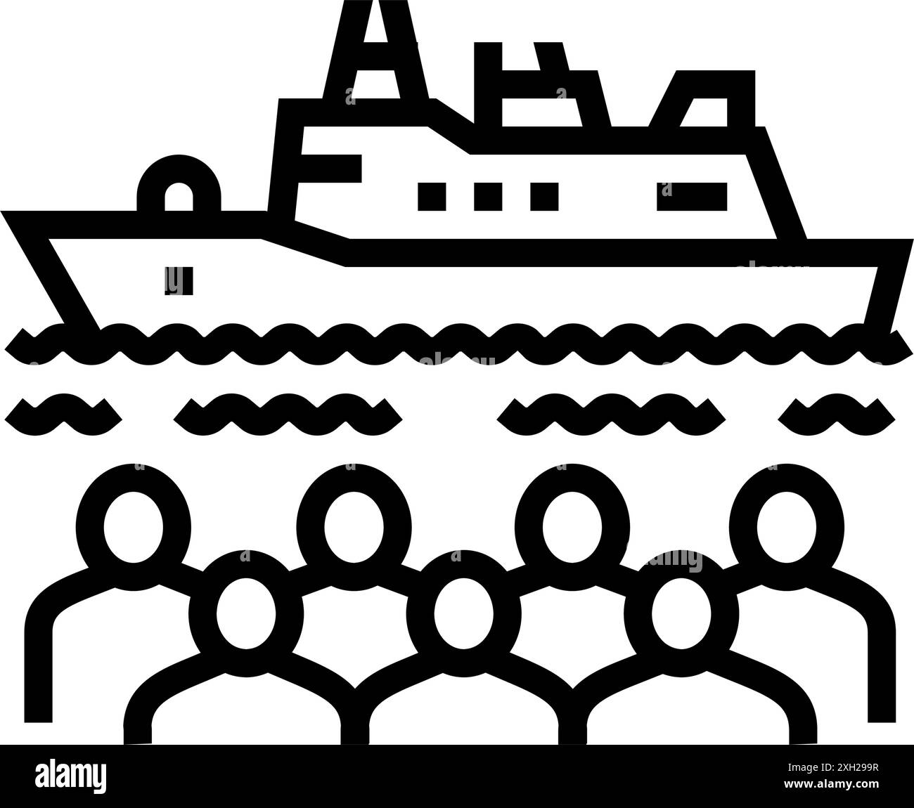 illustration vectorielle d'icône de ligne de vacances chinoise navy day Illustration de Vecteur