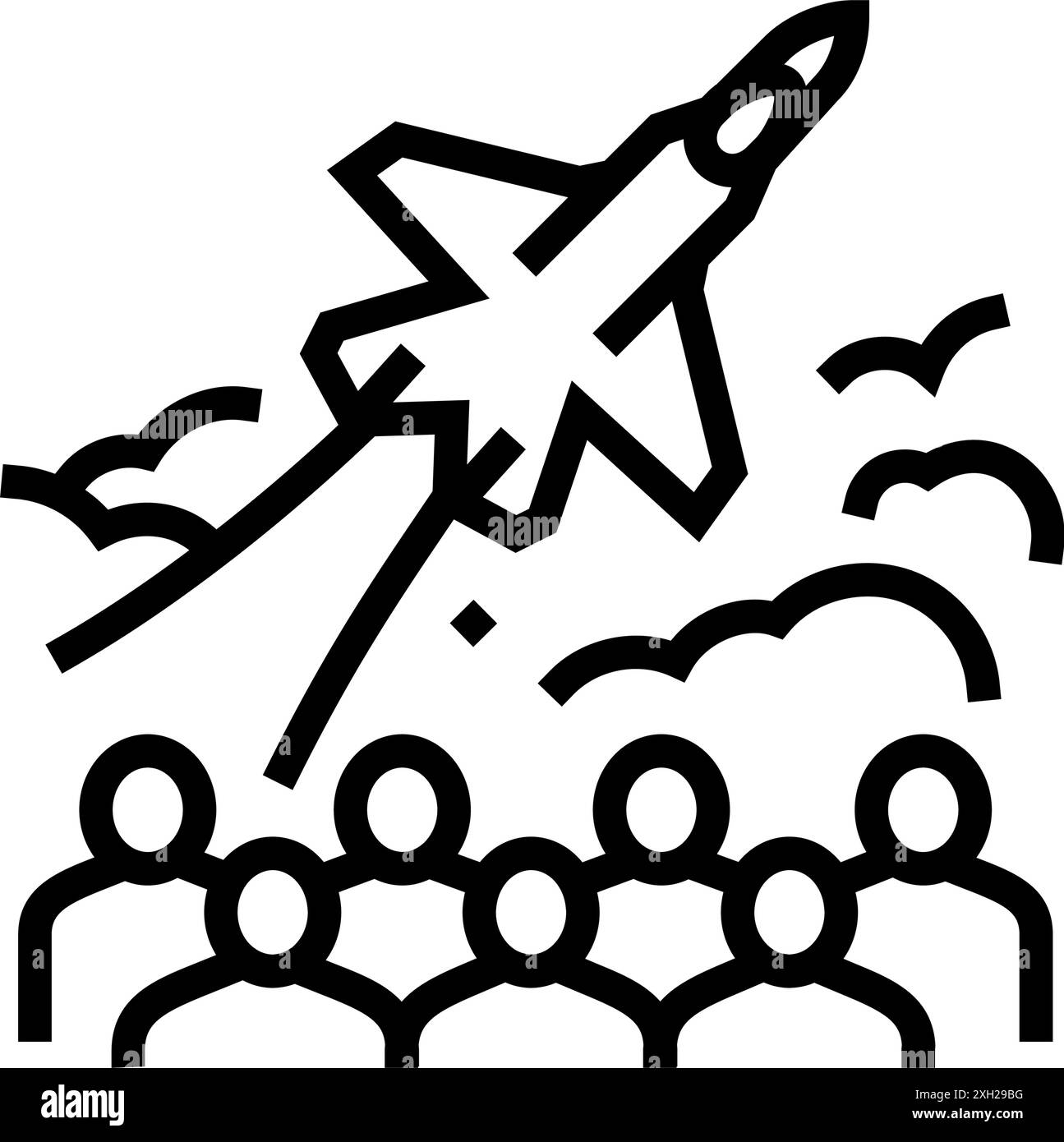 illustration vectorielle d'icône de ligne de vacances chinoise de jour de l'armée de l'air Illustration de Vecteur