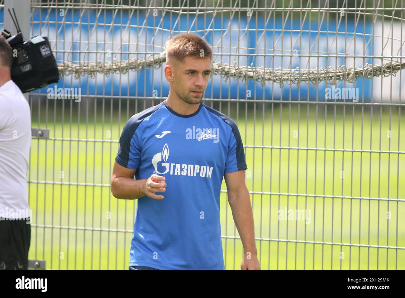 Saint-Pétersbourg, Russie. 11 juillet 2024. Yuri Gorshkov, du club de football Zenit vu lors d'un entraînement ouvert à la base d'entraînement du Zenit FC à Saint-Pétersbourg avant le match de football Zenit Saint-Pétersbourg - Krasnodar, Super Coupe de football russe Olimpbet 2024, qui se tiendra à Volgograd. (Photo de Maksim Konstantinov/SOPA images/SIPA USA) crédit : SIPA USA/Alamy Live News Banque D'Images