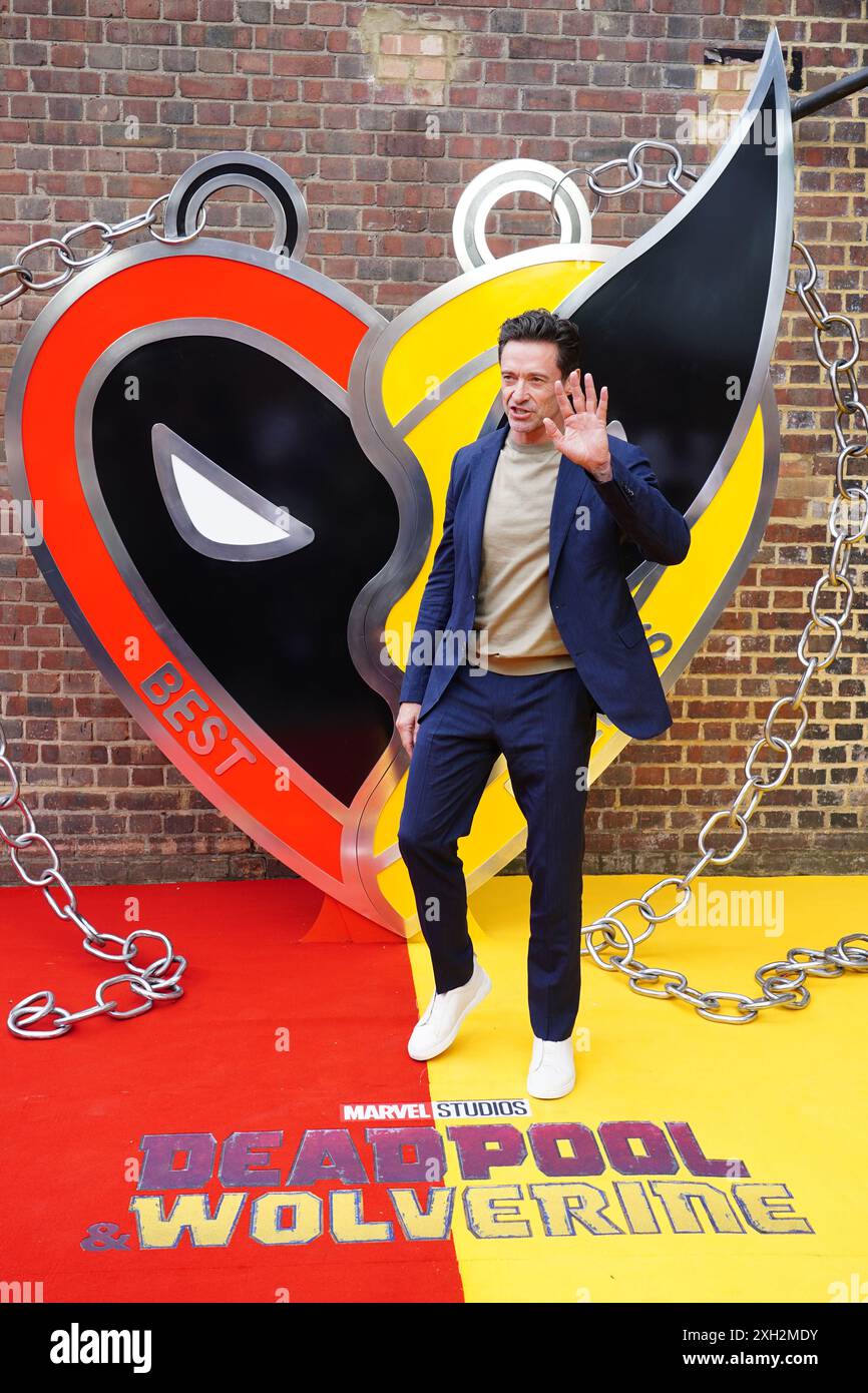 Hugh Jackman assiste à Deadpool et Wolverine UK en avant-première à Eventim Apollo, Londres. Date de la photo : jeudi 11 juillet 2024. Banque D'Images