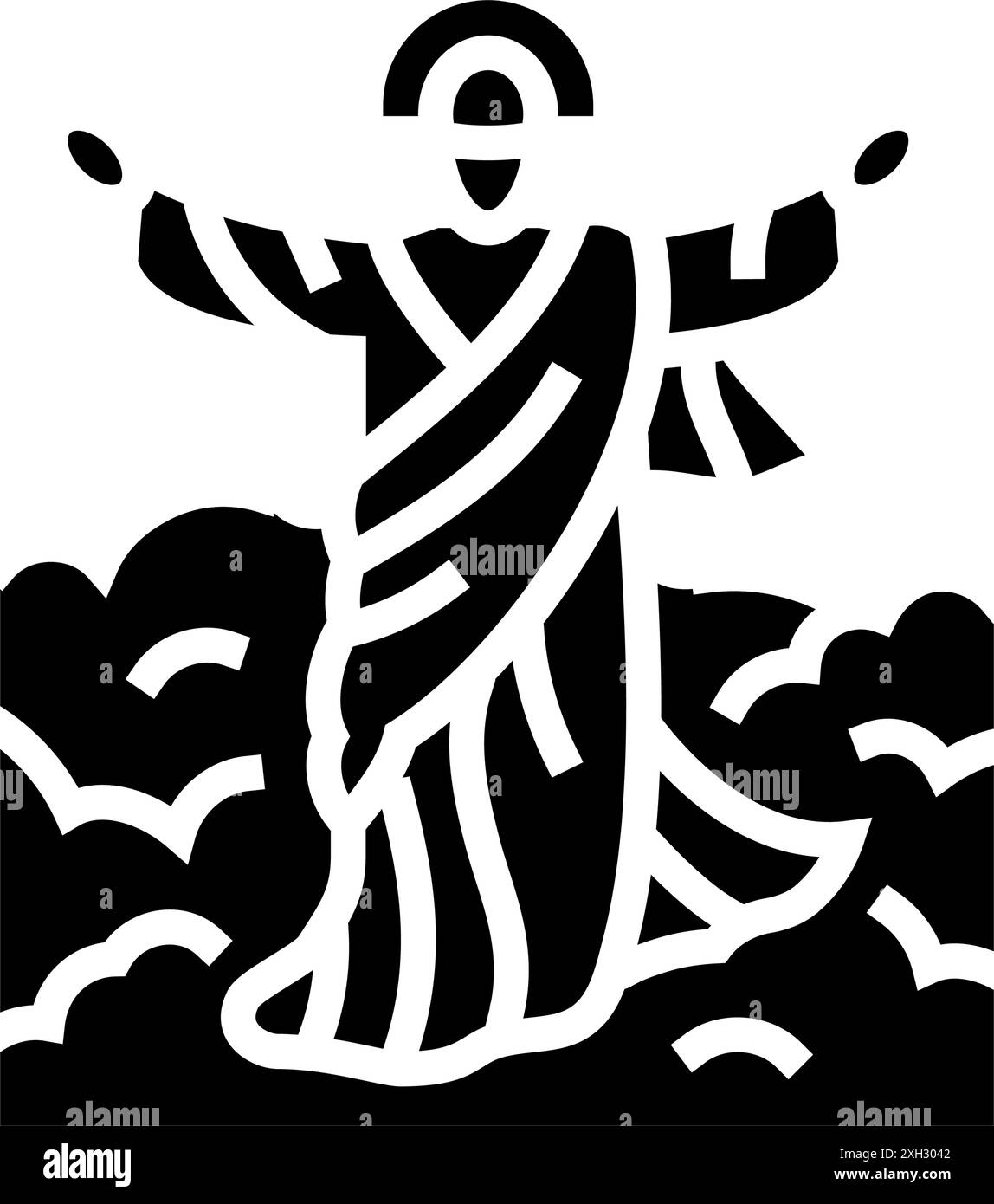 ascension de jésus fête catholique glyphe icône de vacances illustration vectorielle Illustration de Vecteur