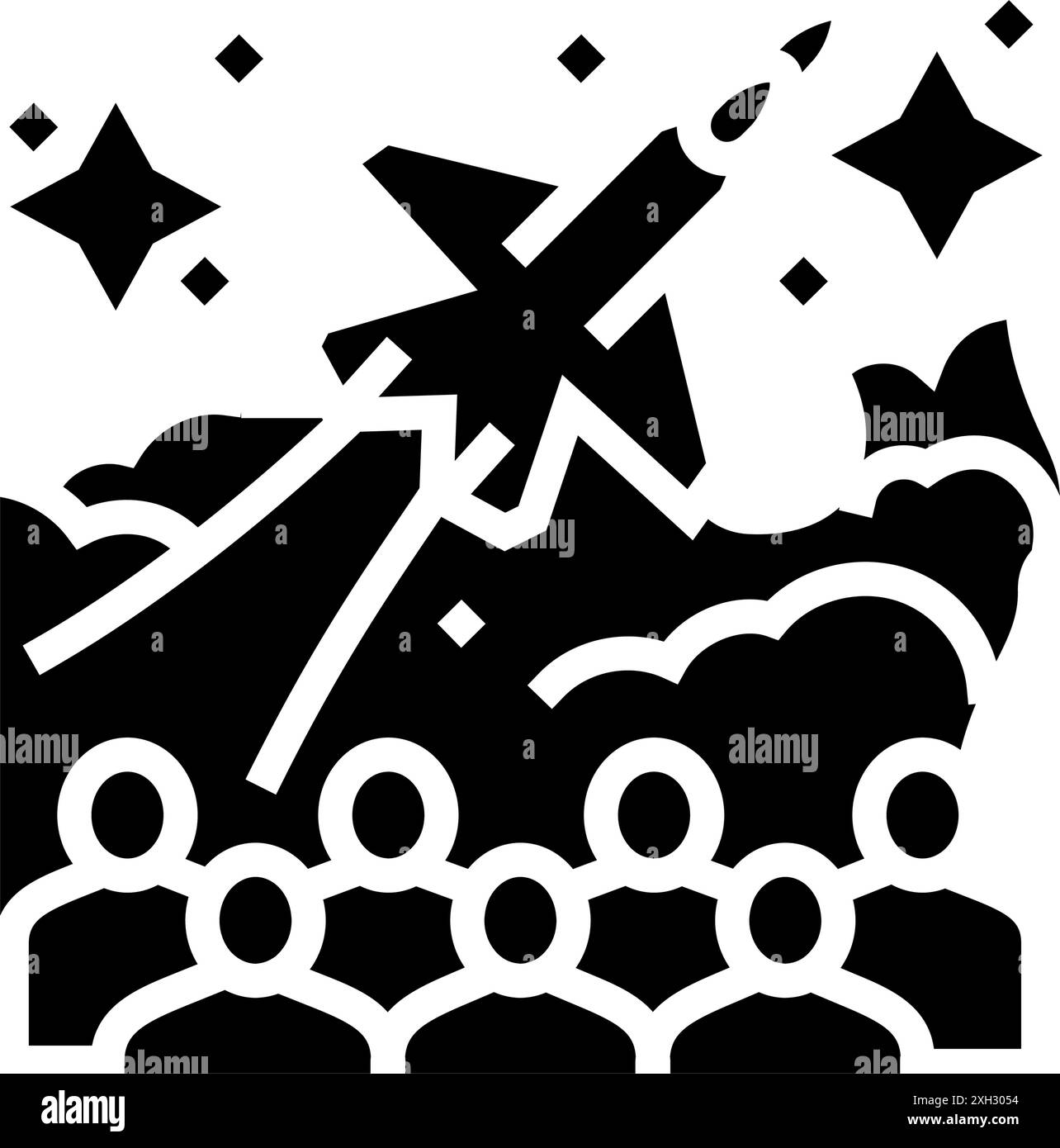 illustration vectorielle d'icône de glyphe de vacances chinois de jour de l'armée de l'air Illustration de Vecteur