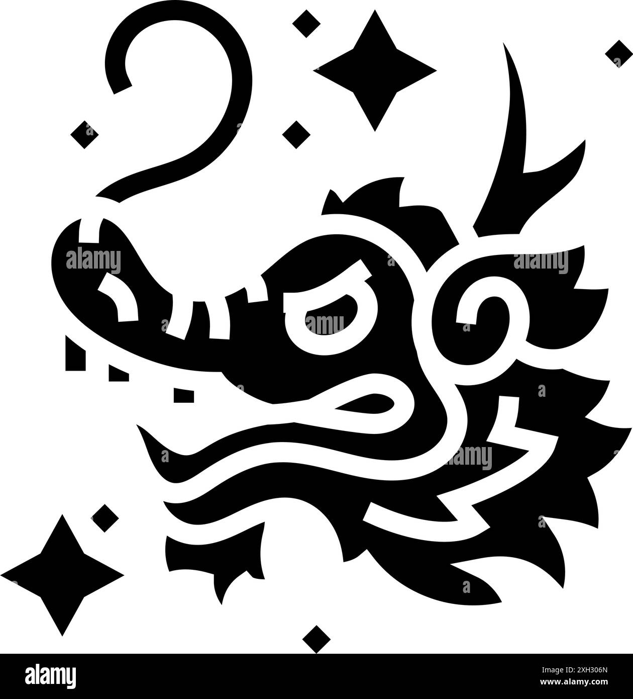 illustration vectorielle d'icône de glyphe de vacances chinois du nouvel an Illustration de Vecteur