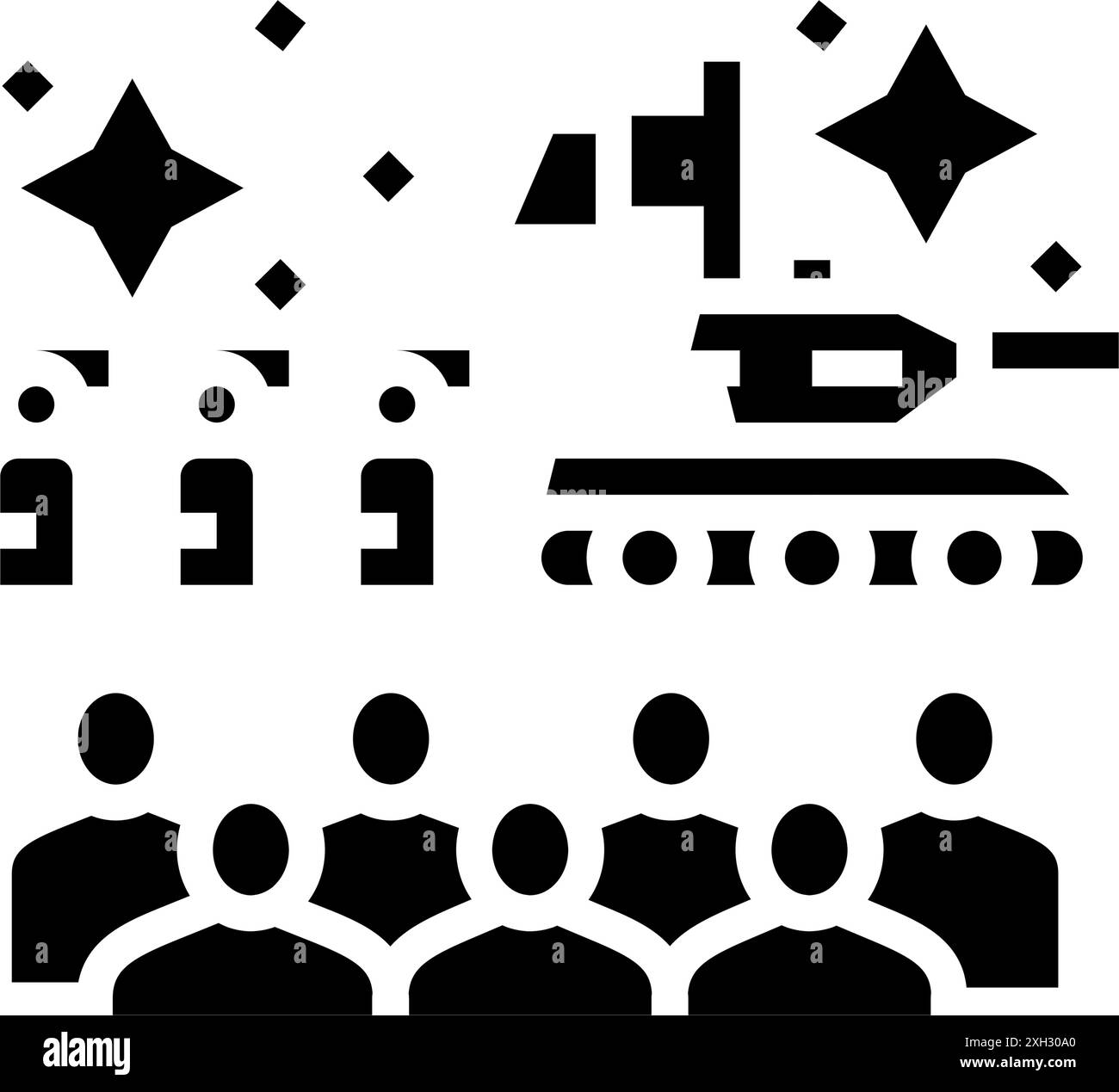 illustration vectorielle d'icône de glyphe de vacances chinois jour de l'armée Illustration de Vecteur