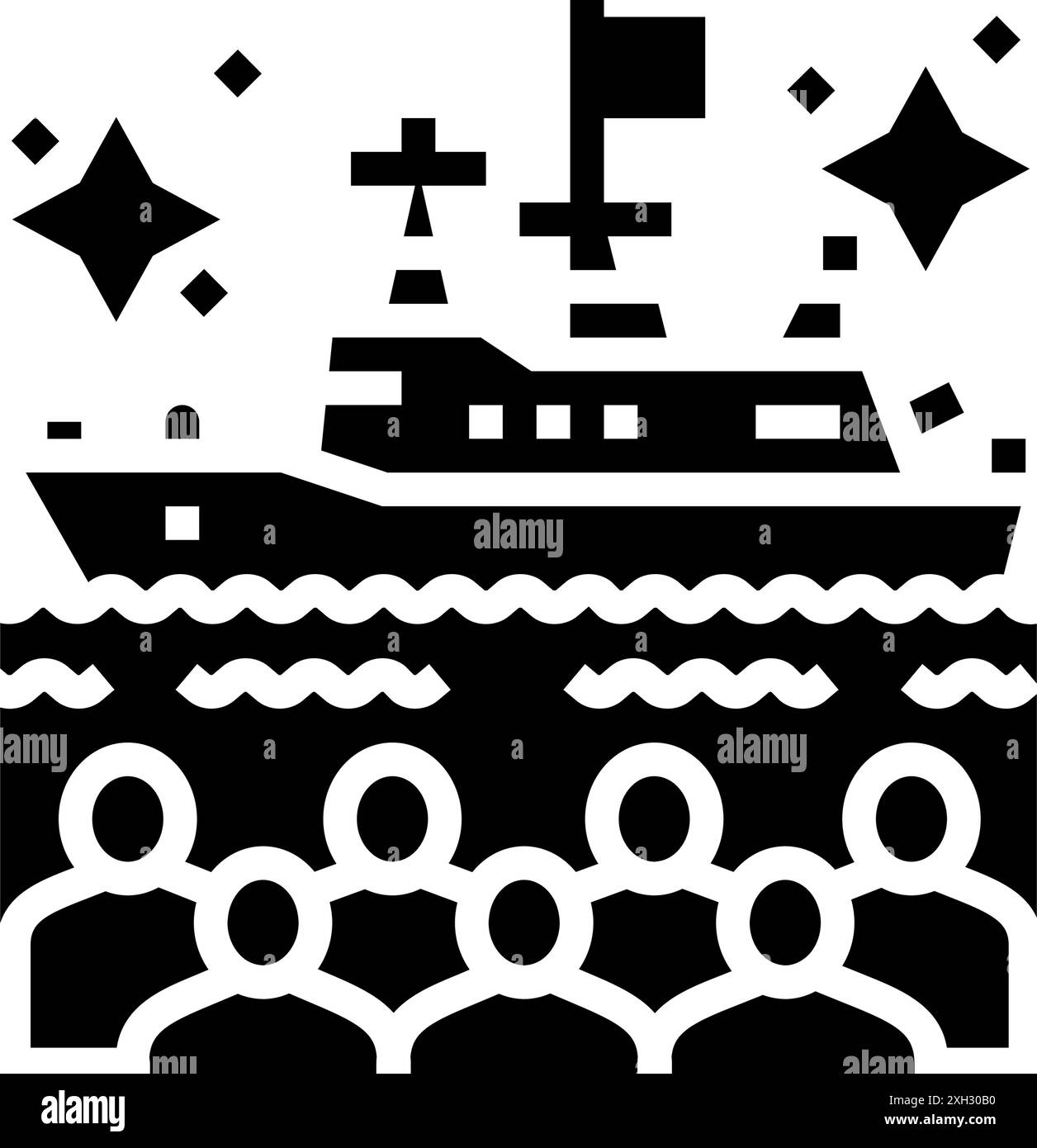 illustration vectorielle d'icône de glyphe de vacances chinois de jour de la marine Illustration de Vecteur