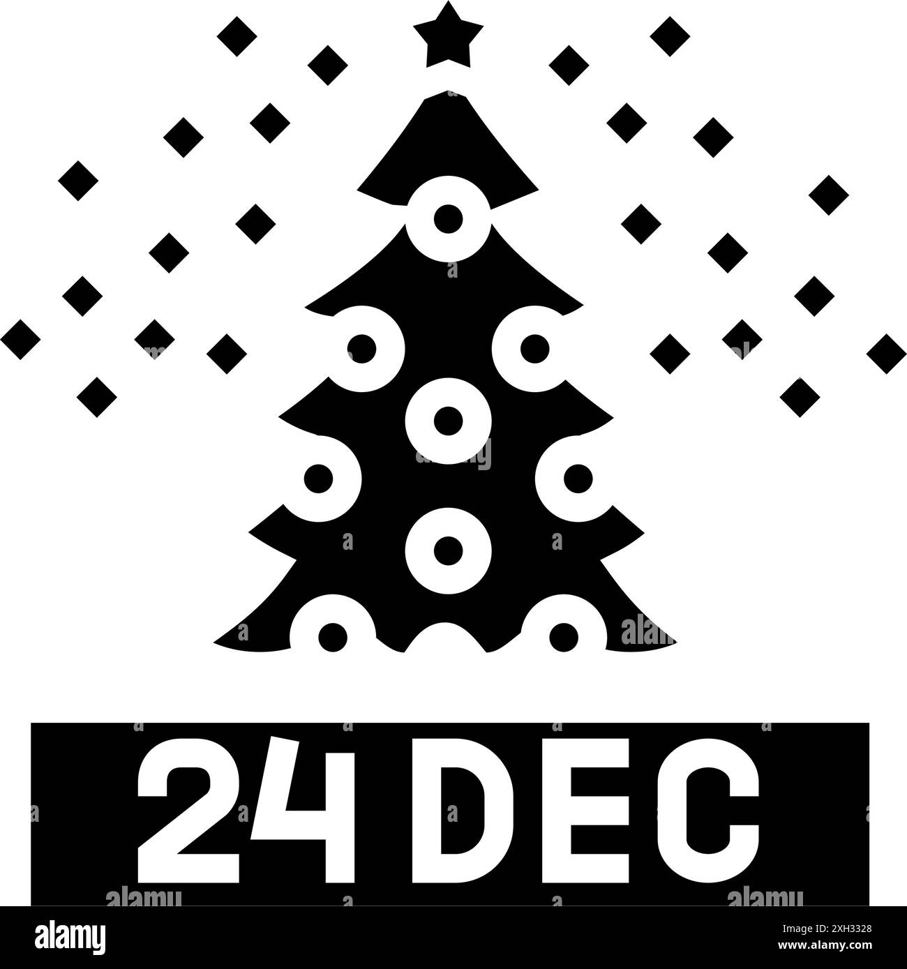 noël veille usa vacances glyphe icône illustration vectorielle Illustration de Vecteur