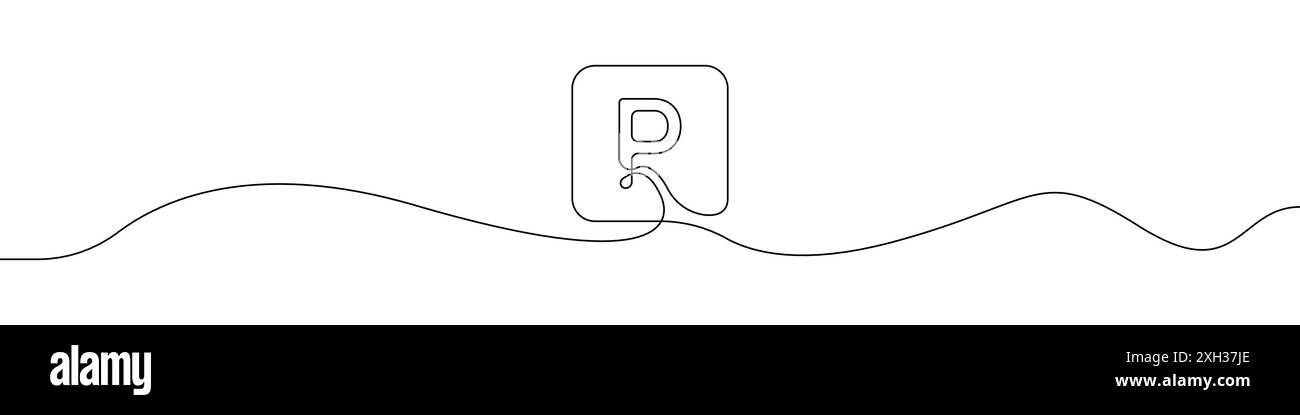 Dessin d'un vecteur de ligne noire de contour de panneau de stationnement de voiture. Vectorisation de la ligne de stationnement. Illustration vectorielle. Illustration de Vecteur