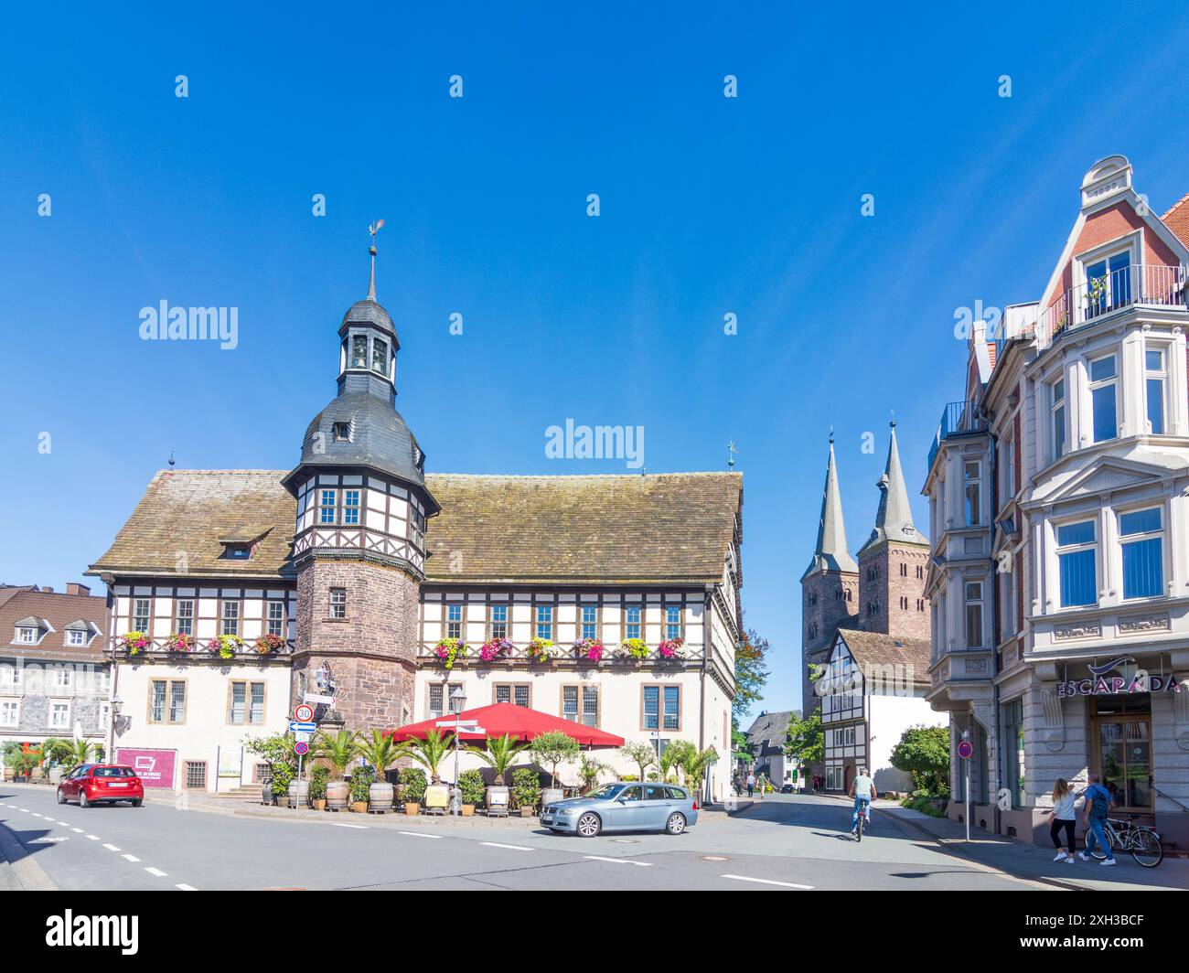Höxter : Hôtel de ville de Teutoburger Wald, Rhénanie du Nord-Westphalie, Allemagne Banque D'Images