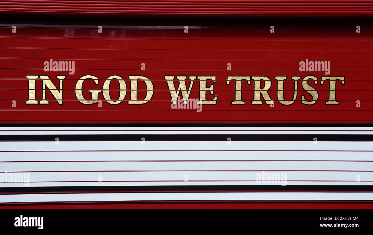 Gros plan d'un pompier à Hendersonville, Caroline du Nord. Banque D'Images