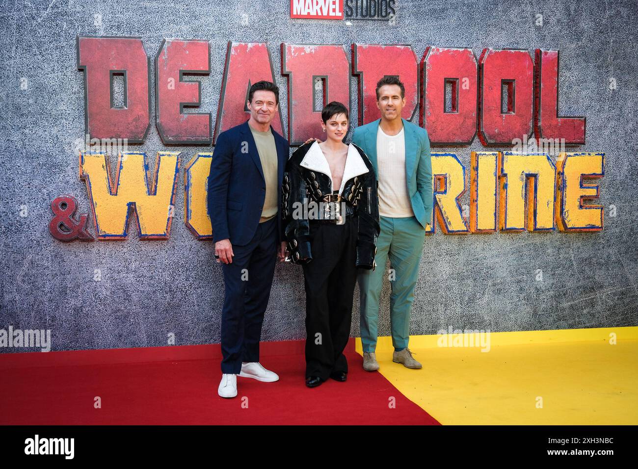 Londres, Royaume-Uni. 11 juillet 2024. Ryan Reynolds, Emma Corrin et Hugh Jackman vus au DEADPOOL & WOLVERINE - UK Sneak Peek Event. Photo de Julie Edwards./Alamy Live News Banque D'Images