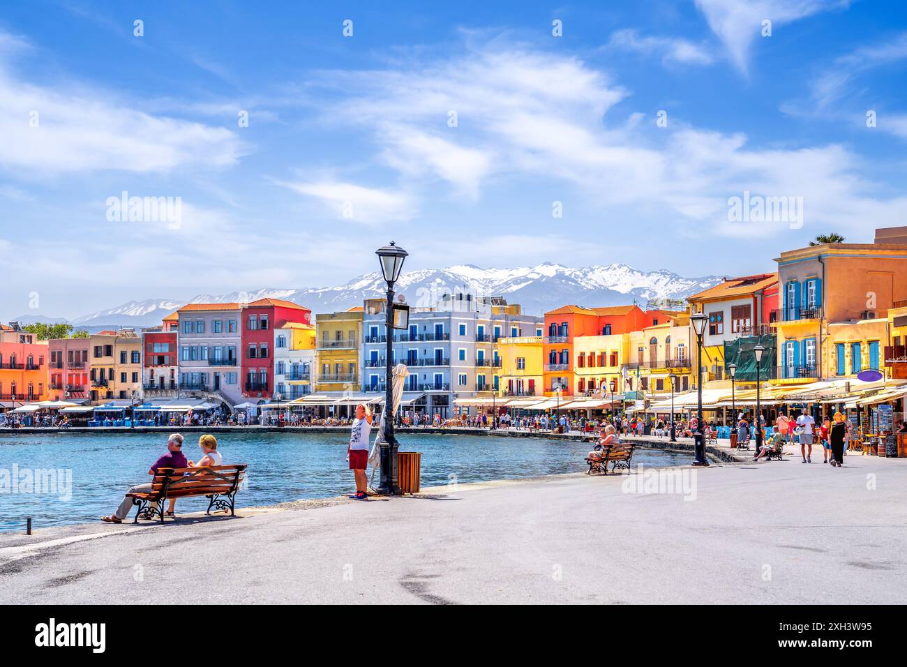 Vieille ville de Chania, île de Crète, Grèce Banque D'Images