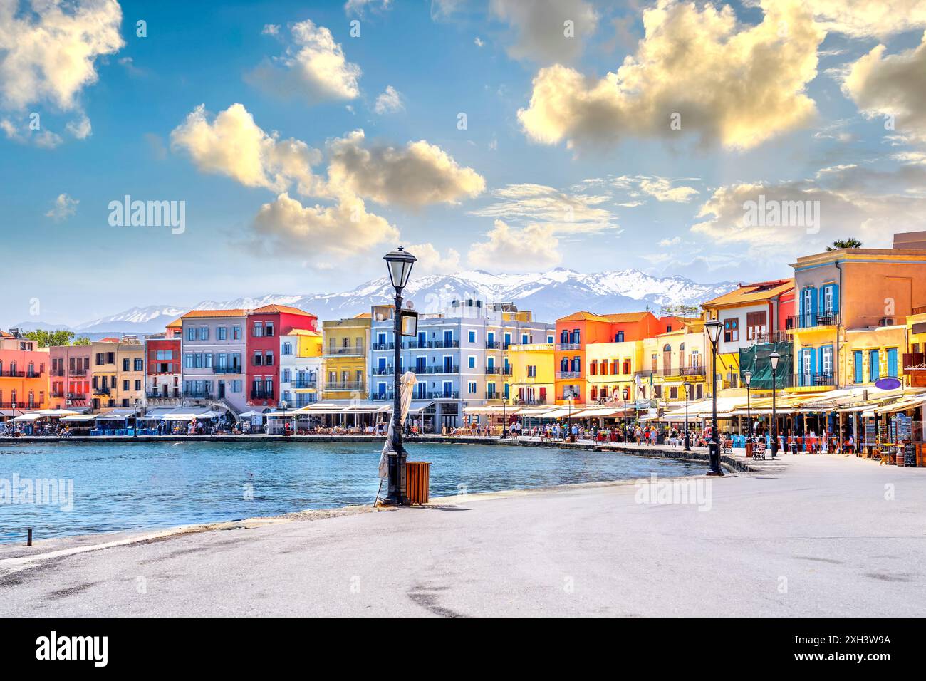 Vieille ville de Chania, île de Crète, Grèce Banque D'Images