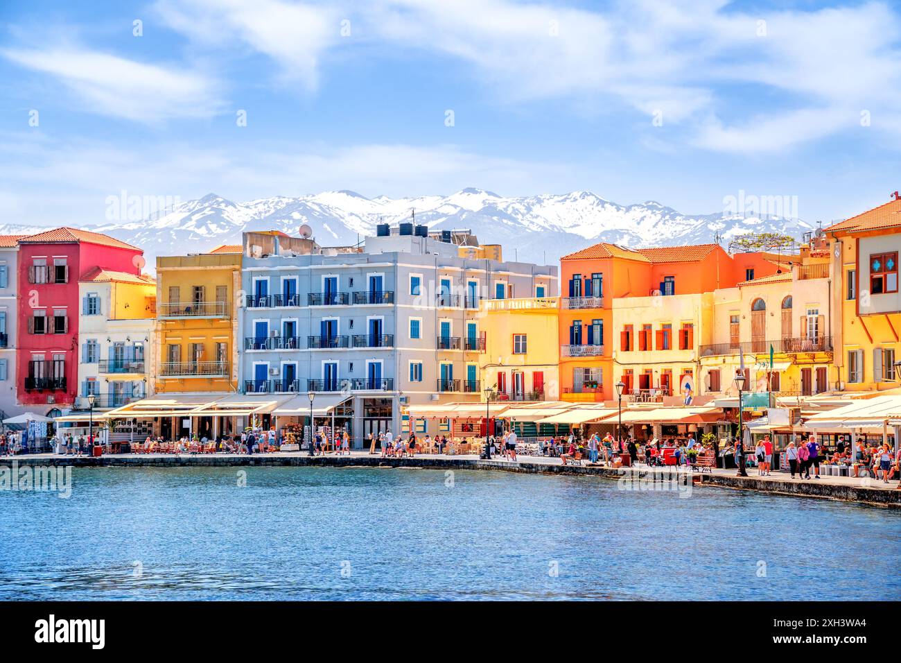 Vieille ville de Chania, île de Crète, Grèce Banque D'Images