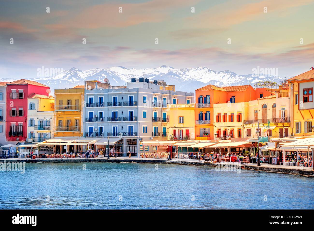 Vieille ville de Chania, île de Crète, Grèce Banque D'Images