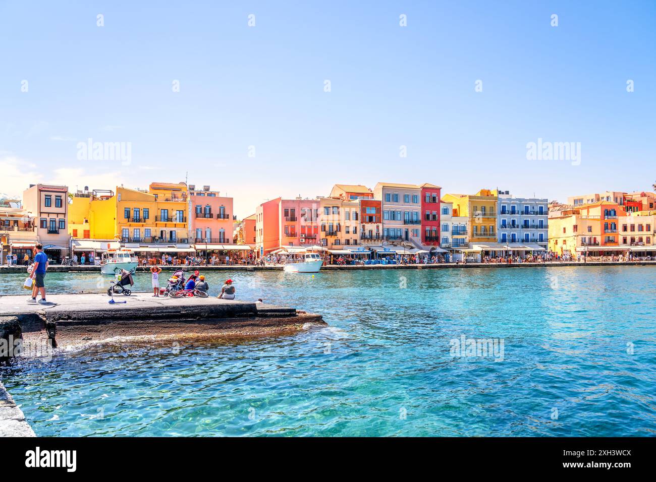 Vieille ville de Chania, île de Crète, Grèce Banque D'Images