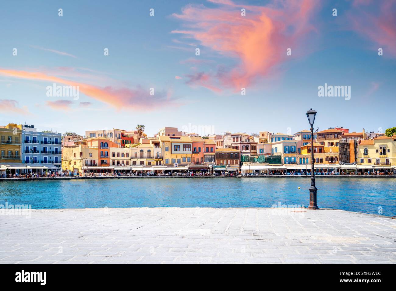 Vieille ville de Chania, île de Crète, Grèce Banque D'Images