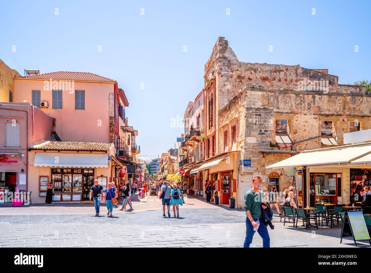 Vieille ville de Chania, île de Crète, Grèce Banque D'Images