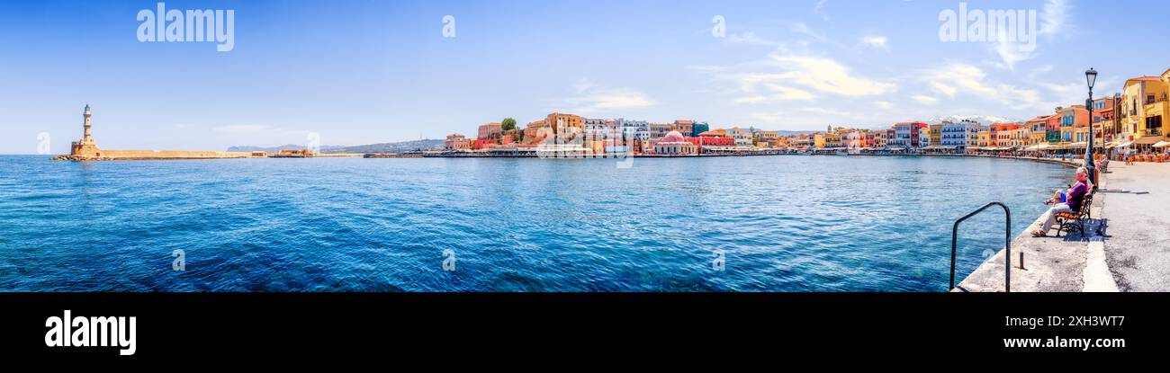 Vieille ville de Chania, île de Crète, Grèce Banque D'Images