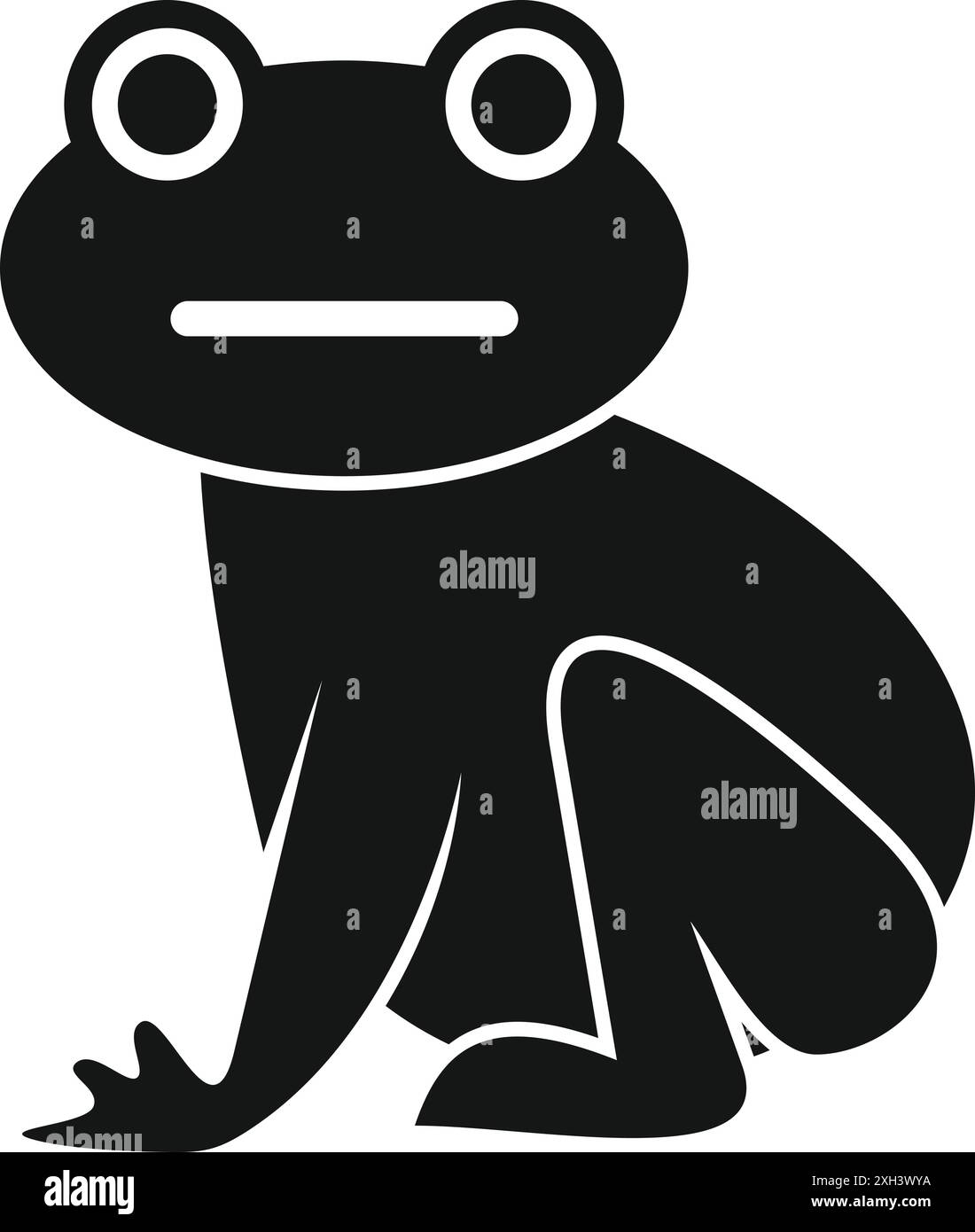 Silhouette noire d'une grenouille assise, concept d'icône simple pour logo ou pictogramme Illustration de Vecteur