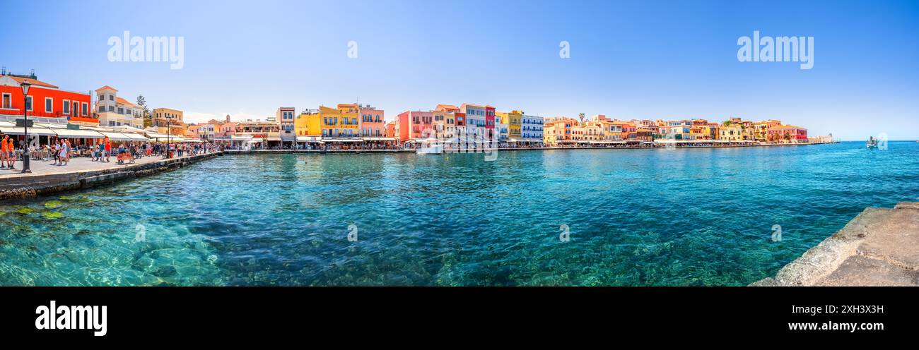 Vieille ville de Chania, île de Crète, Grèce Banque D'Images