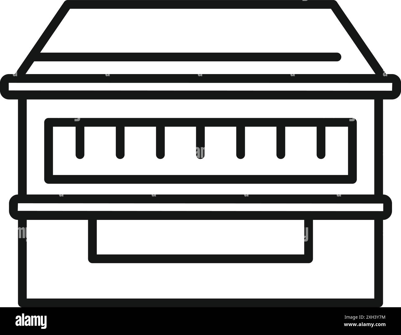 Icône moderne de poulailler représentant l'élevage de volailles, avec un design propre et simple Illustration de Vecteur