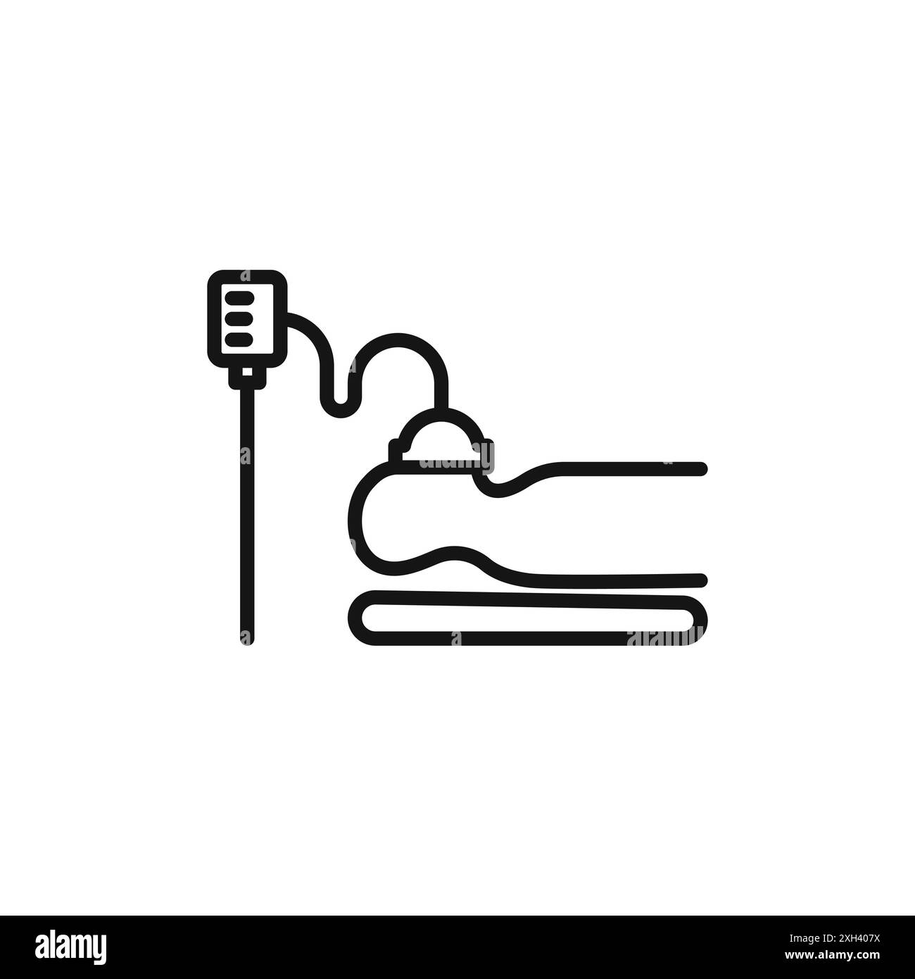 Contour vectoriel de signe d'icône d'anesthésie en noir et blanc Illustration de Vecteur