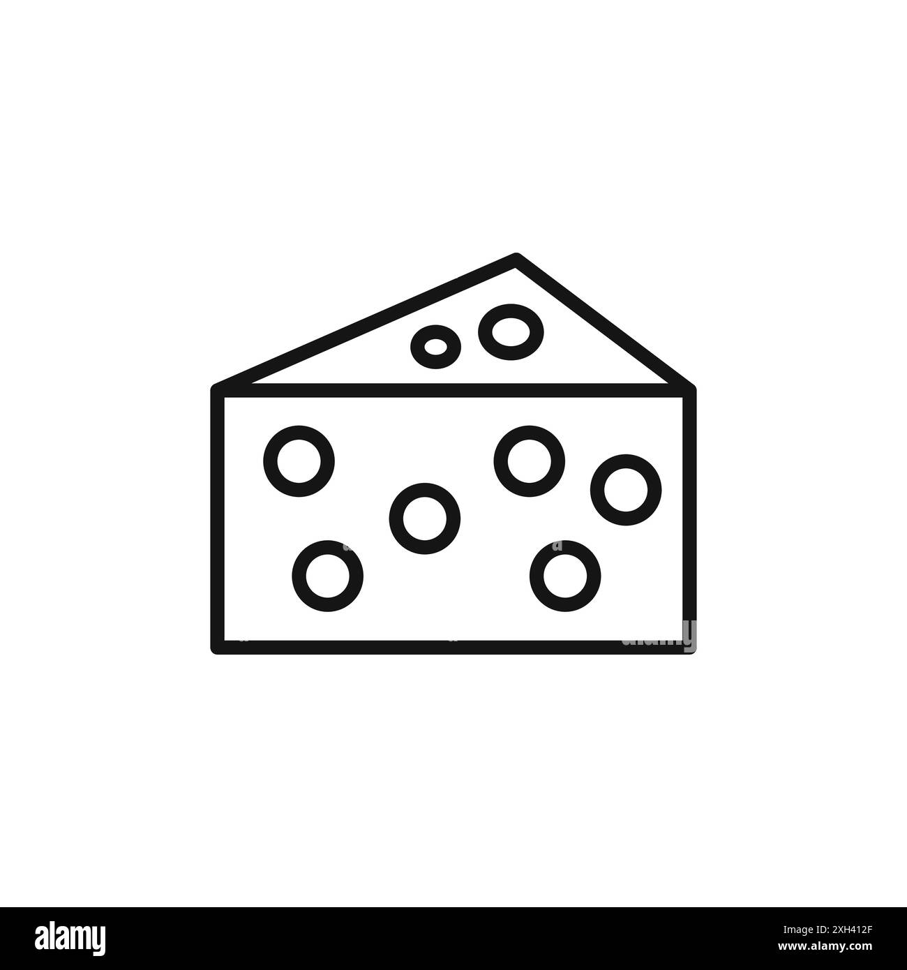 contour de vecteur de signe de logo d'icône de fromage en couleur noire et blanche Illustration de Vecteur