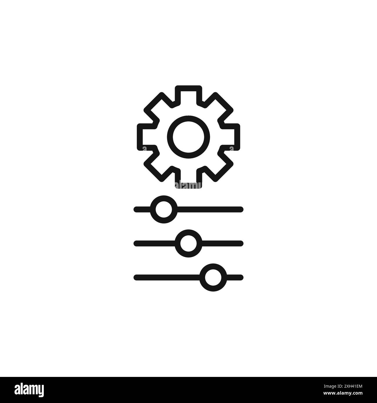 icône du panneau de contrôle logo signe vectoriel contour en noir et blanc Illustration de Vecteur