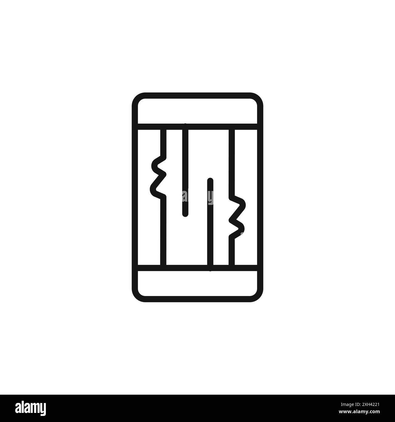 Problèmes d'affichage ou d'affichage à cristaux liquides icône logo signe vectoriel en noir et blanc Illustration de Vecteur