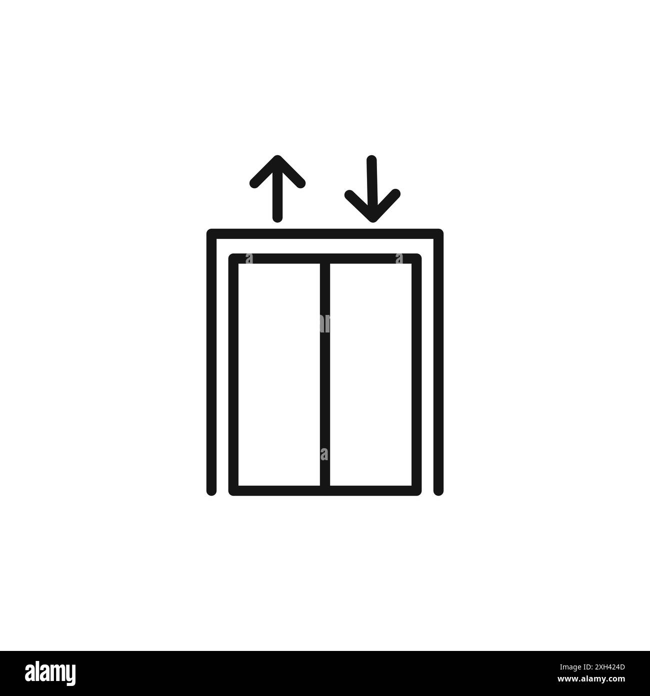 Contour de vecteur de signe de logo d'icône d'ascenseur en noir et blanc Illustration de Vecteur