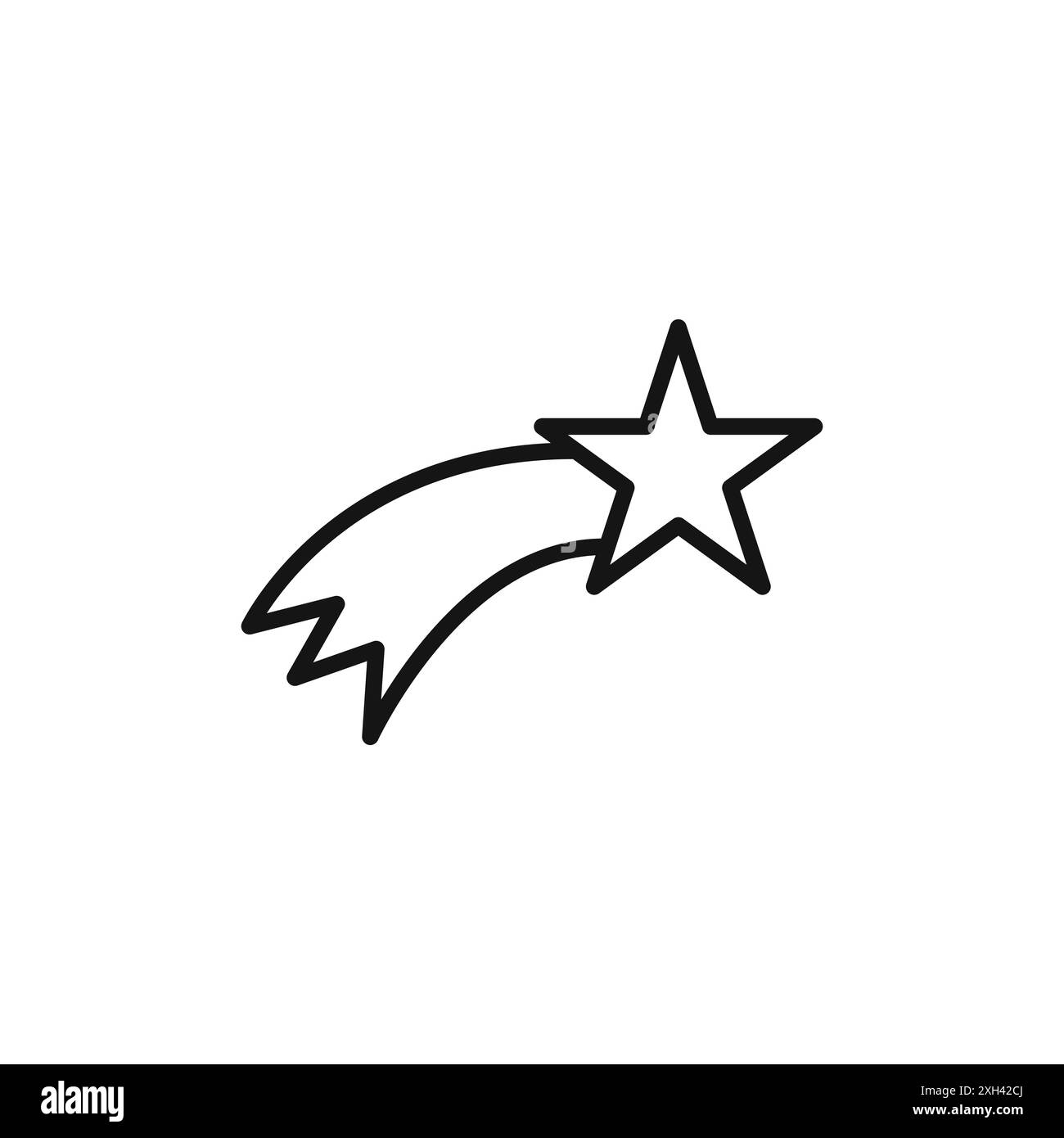 Contour vectoriel de signe de logo Falling Star en noir et blanc Illustration de Vecteur