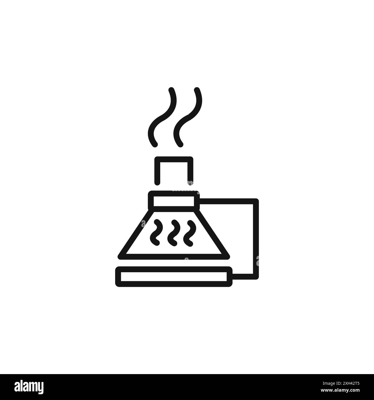 Contour de vecteur de signe de logo d'icône de test de laboratoire en couleur noire et blanche Illustration de Vecteur