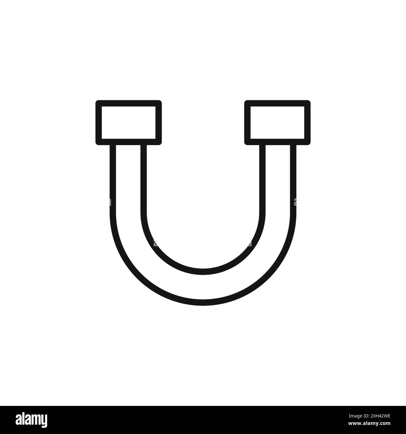 Contour de vecteur de signe de logo d'icône de fer à cheval en couleur noire et blanche Illustration de Vecteur