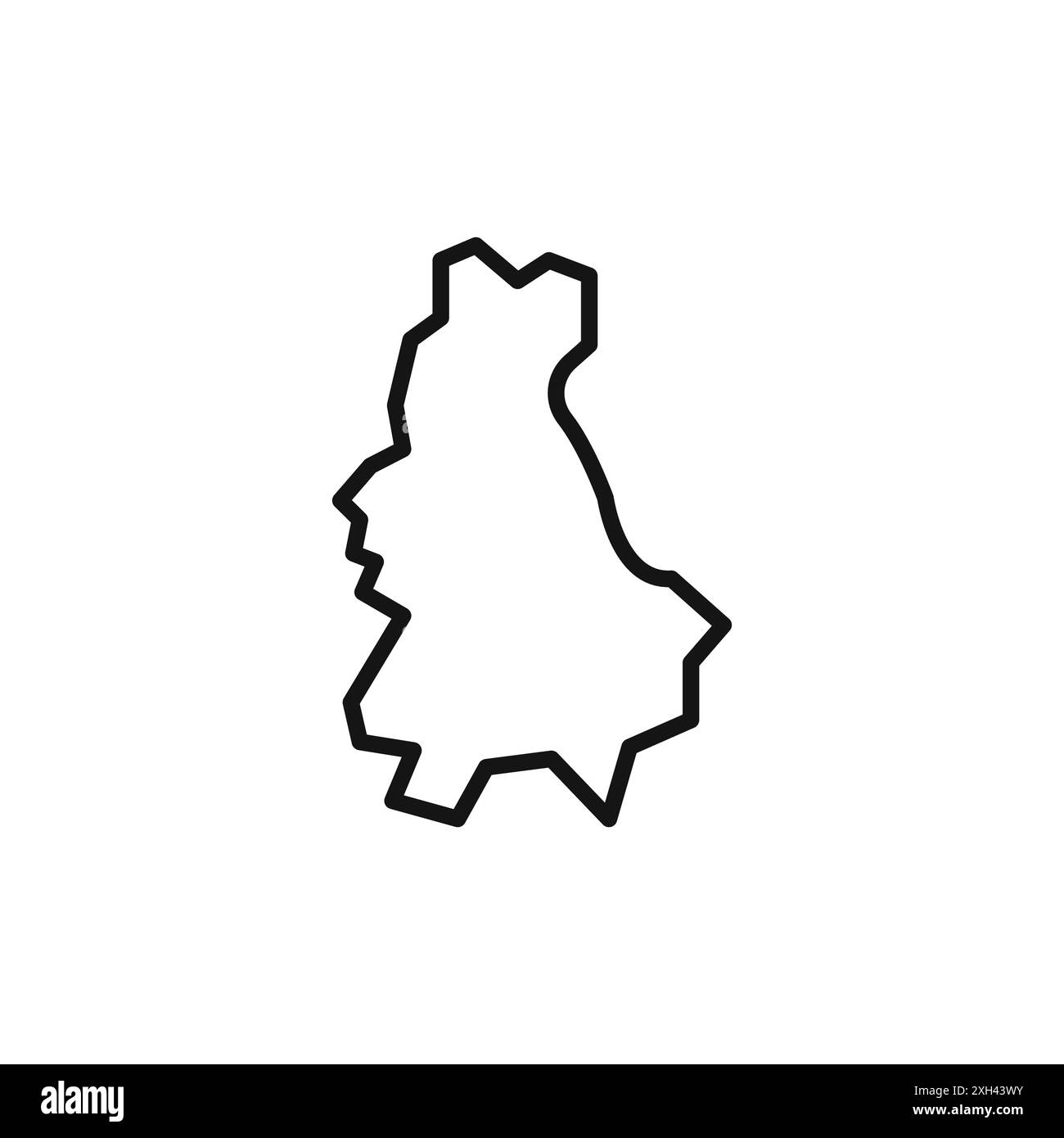 Contour vectoriel de signe de logo de carte de pays du Luxembourg en couleur noire et blanche Illustration de Vecteur