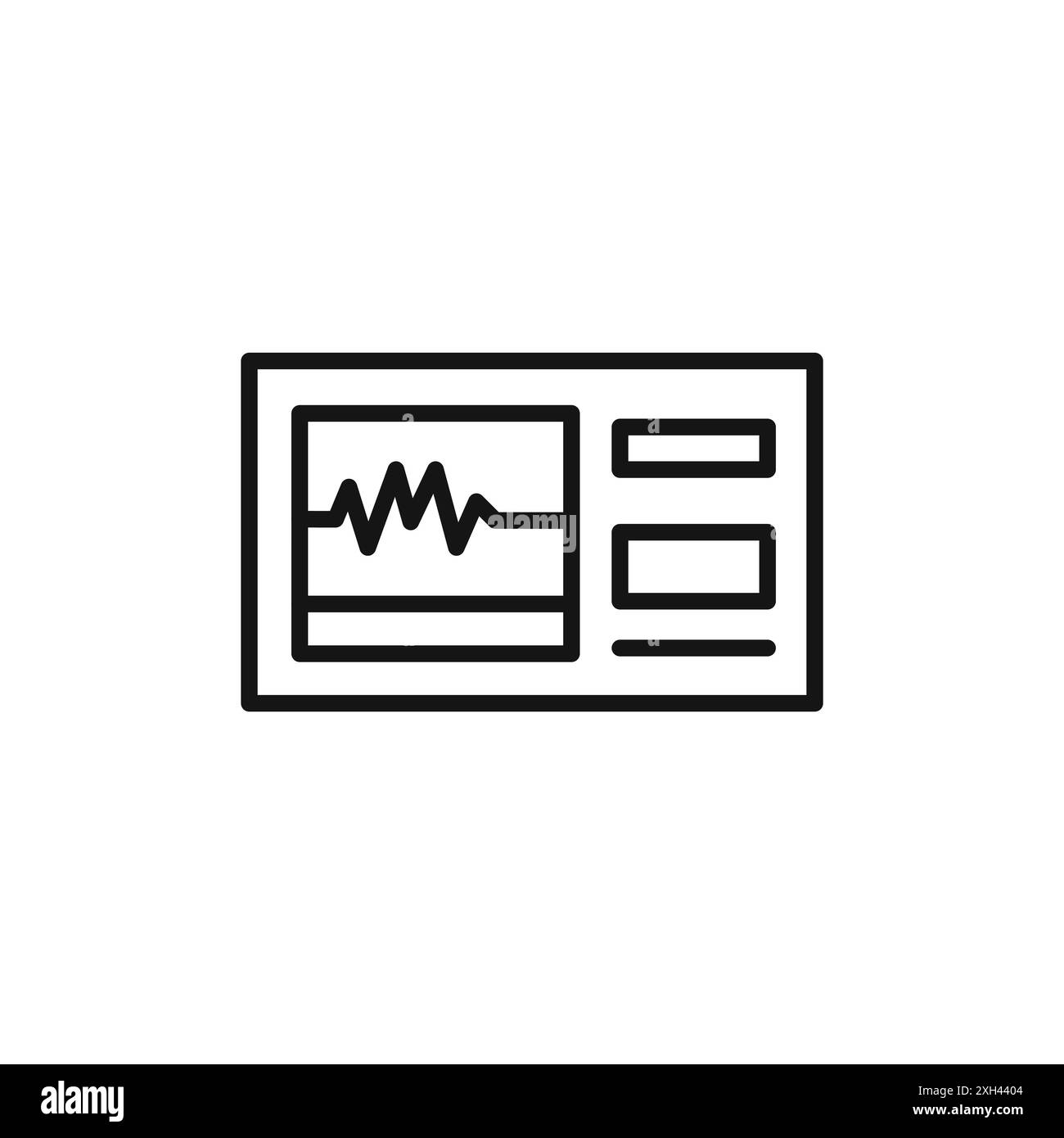 Icône d'électrocardiogramme portable logo signe contour vectoriel en noir et blanc Illustration de Vecteur