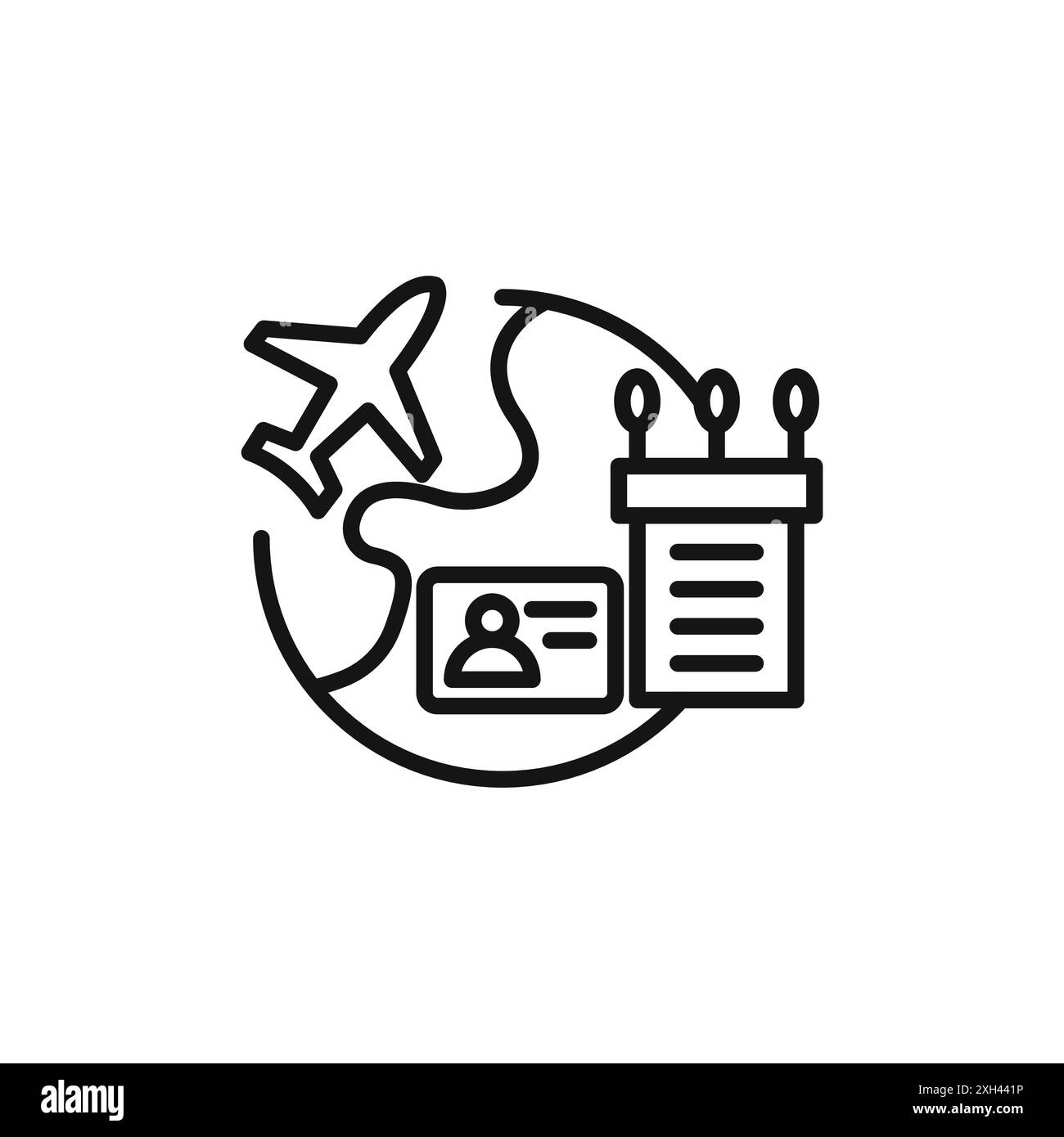 Contour vectoriel de signe d'icône de tourisme MICE en noir et blanc Illustration de Vecteur