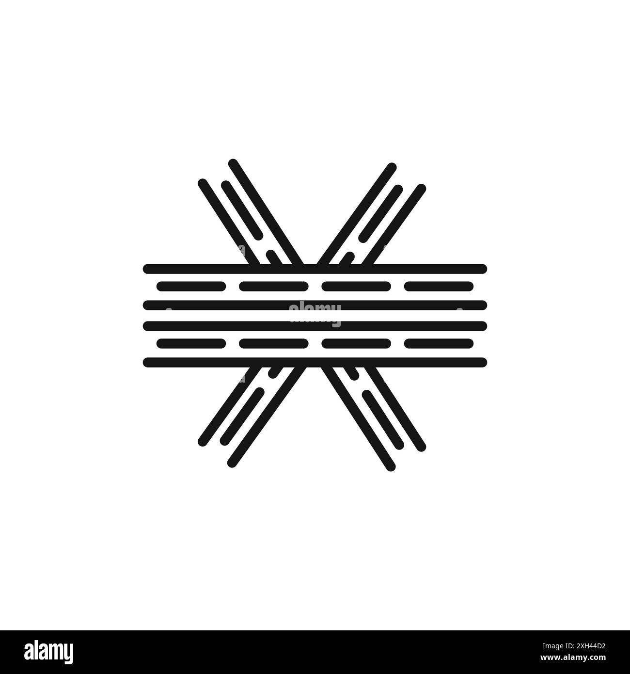 Contour de vecteur de signe de logo d'icône de jonction multi-niveaux en couleur noire et blanche Illustration de Vecteur