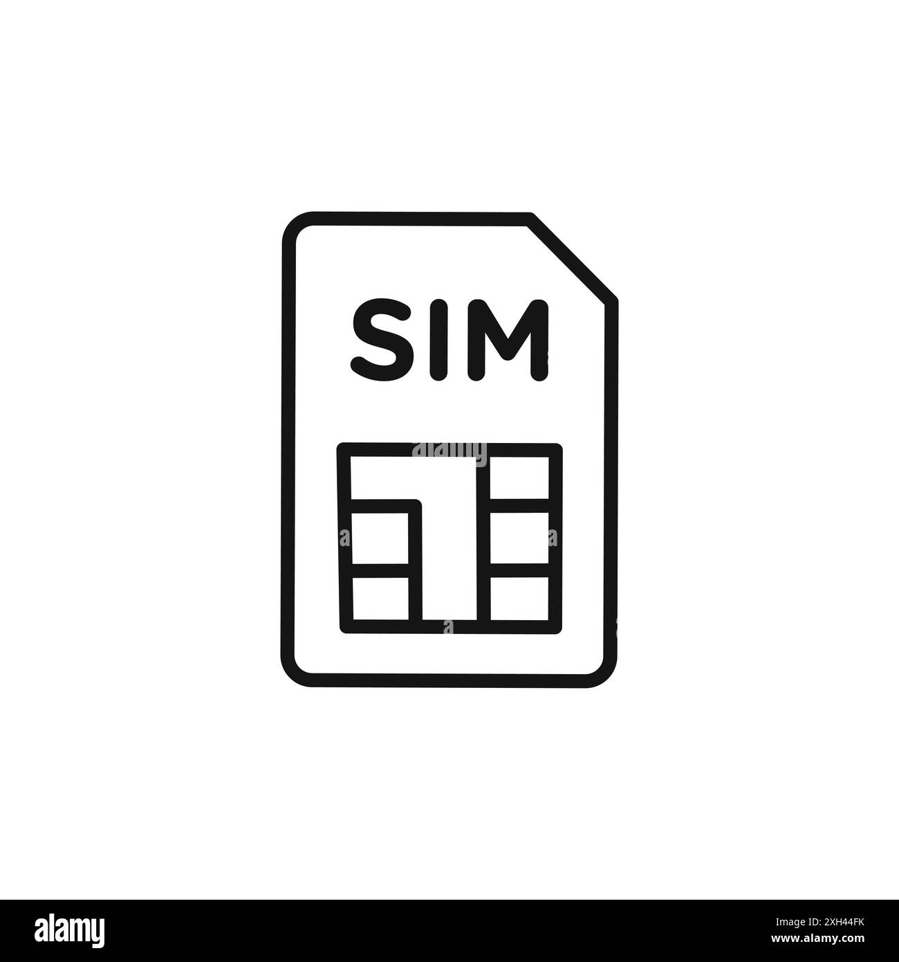 contour de vecteur de signe de logo de carte sim en noir et blanc Illustration de Vecteur