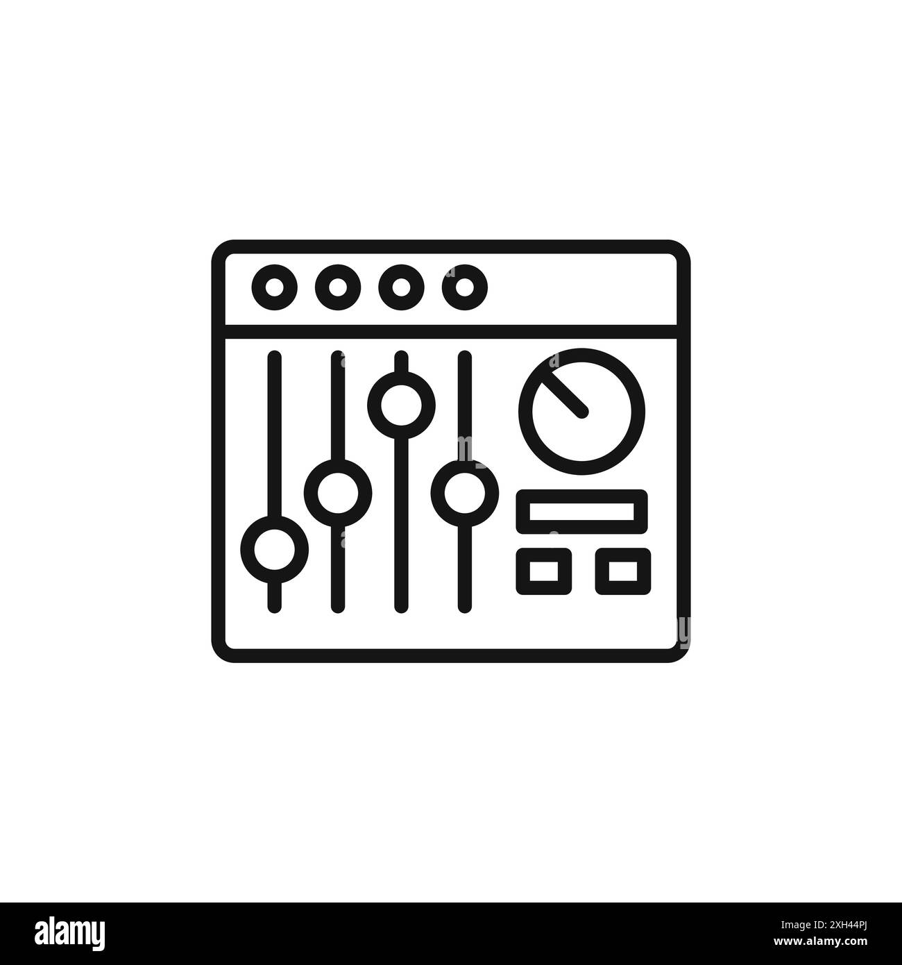 Contour vectoriel de signe de logo d'icône de mélangeur sonore en couleur noir et blanc Illustration de Vecteur