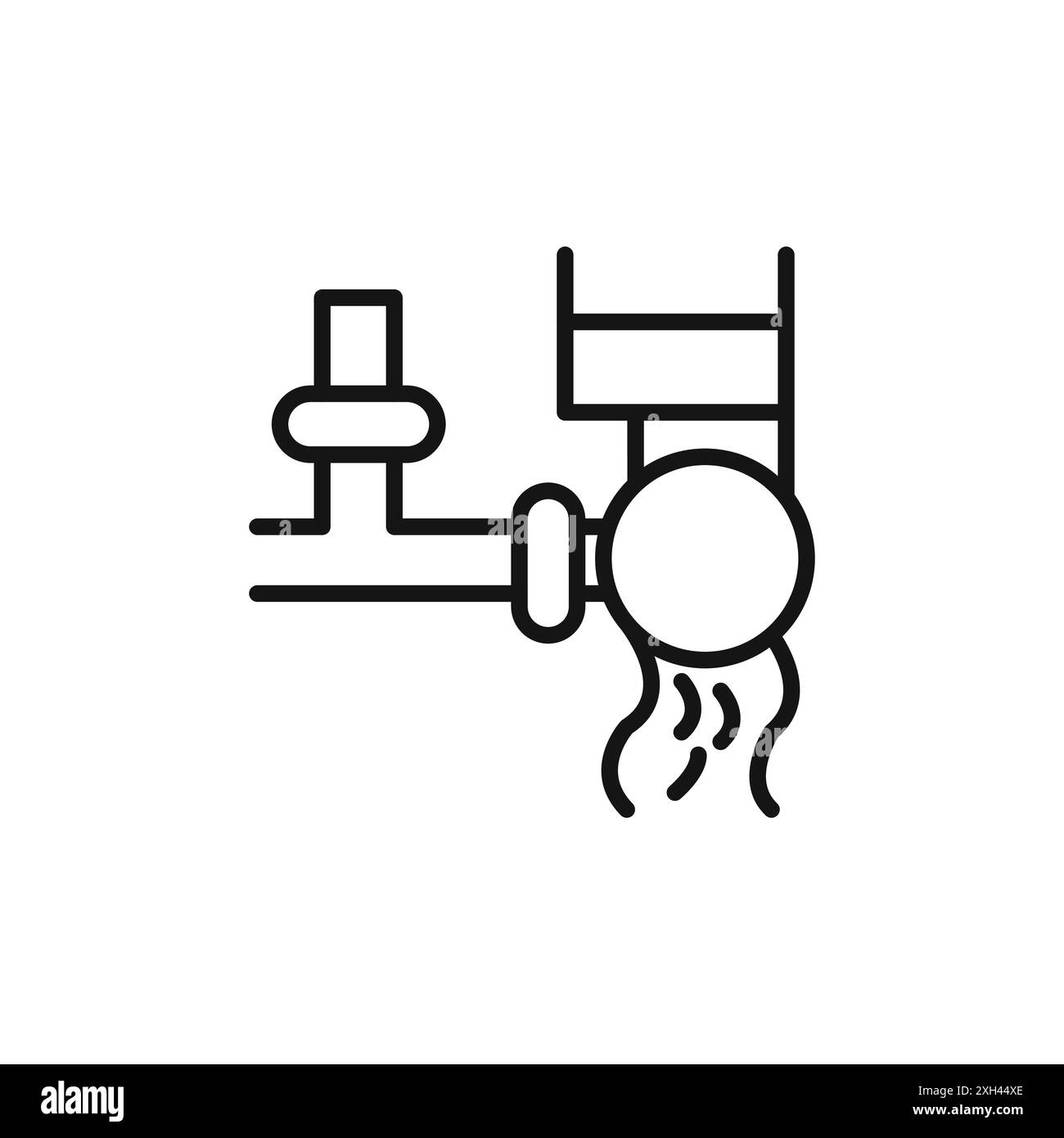 Contour de vecteur de signe de logo d'icône d'approvisionnement en eau en couleur noire et blanche Illustration de Vecteur