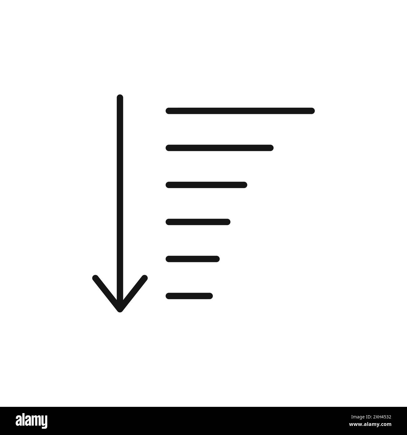 Trier le contour de vecteur de signe de logo d'icône en noir et blanc Illustration de Vecteur