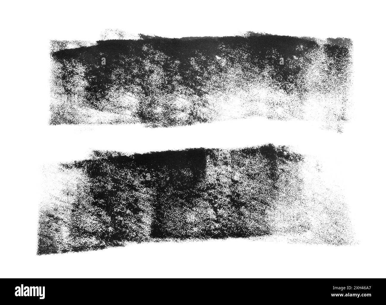 Peinture à l'encre gris foncé isolé sur blanc, vue de dessus Banque D'Images