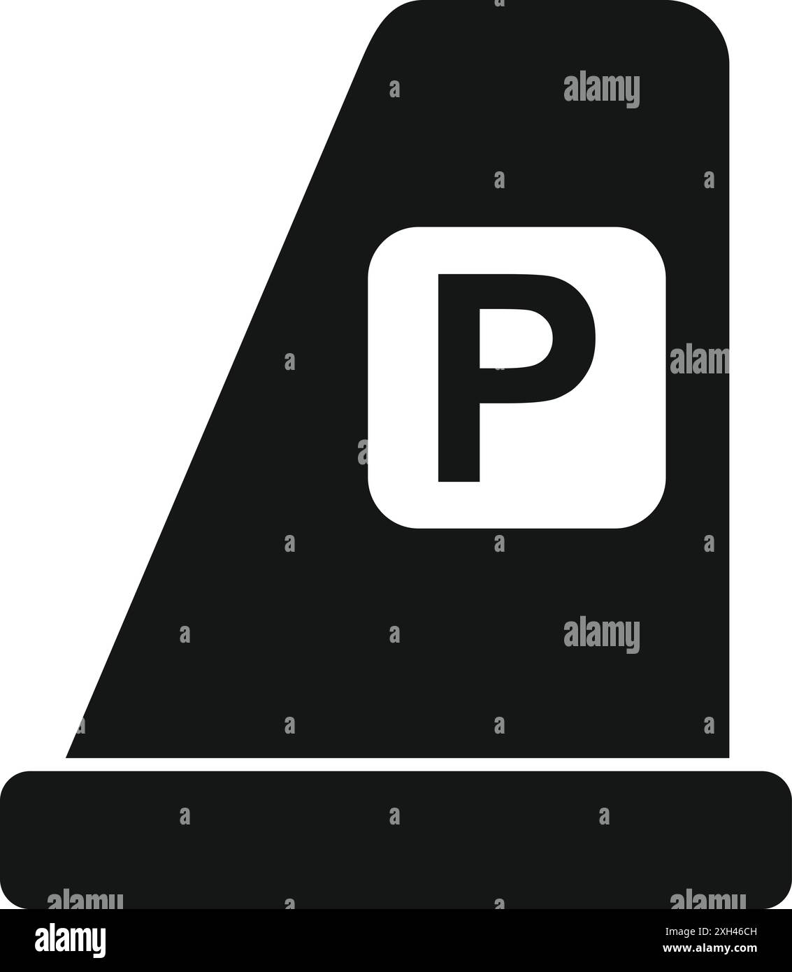 Panneau de stationnement noir et blanc indiquant une zone de stationnement autorisée Illustration de Vecteur