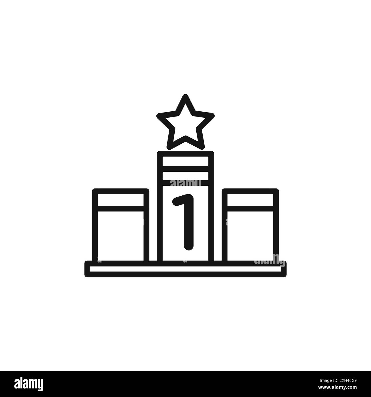 contour vectoriel de signe de logo d'icône de podium gagnant en couleur noire et blanche Illustration de Vecteur