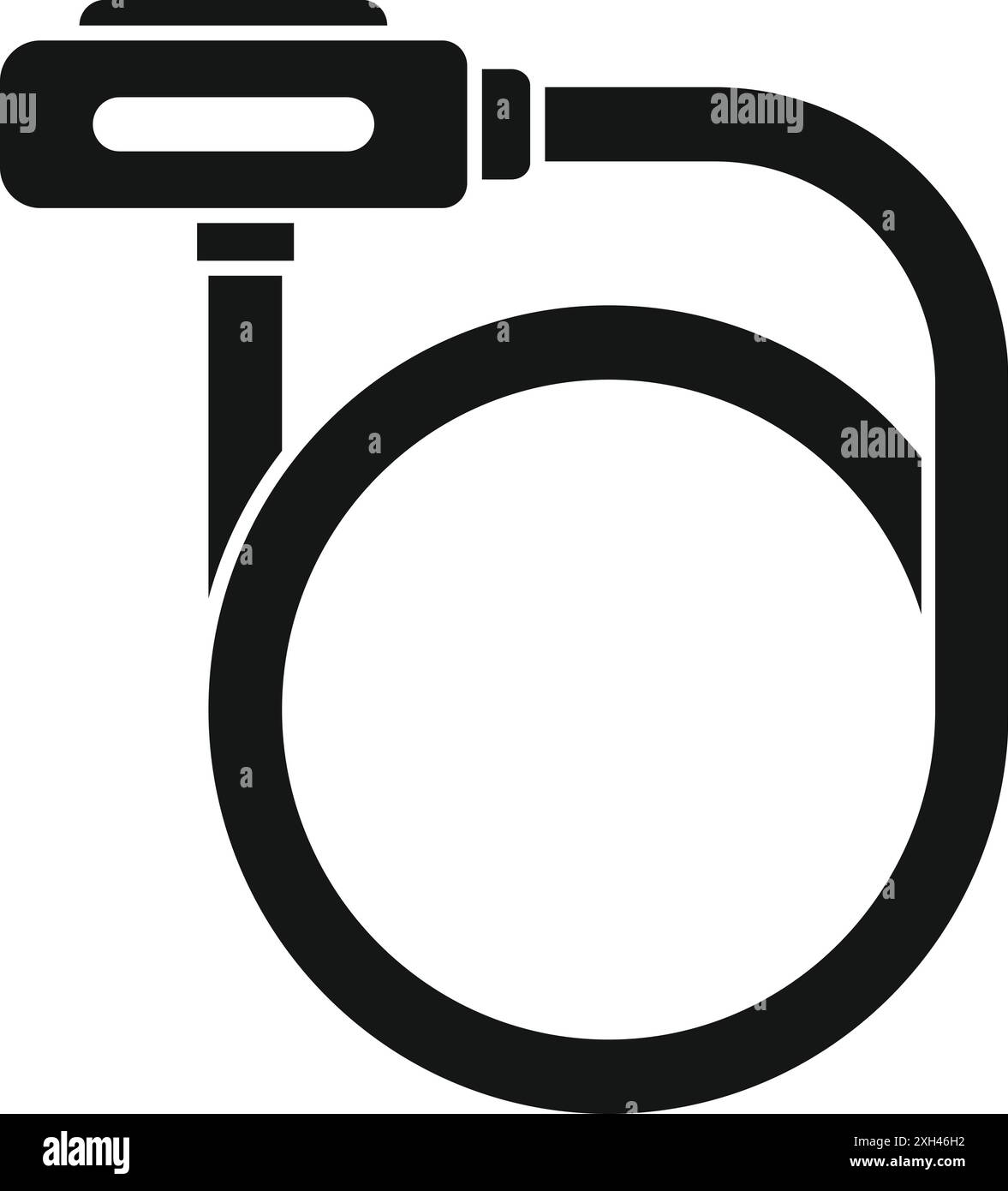 Silhouette noire d'un cadenas de vélo sécurisant un vélo Illustration de Vecteur