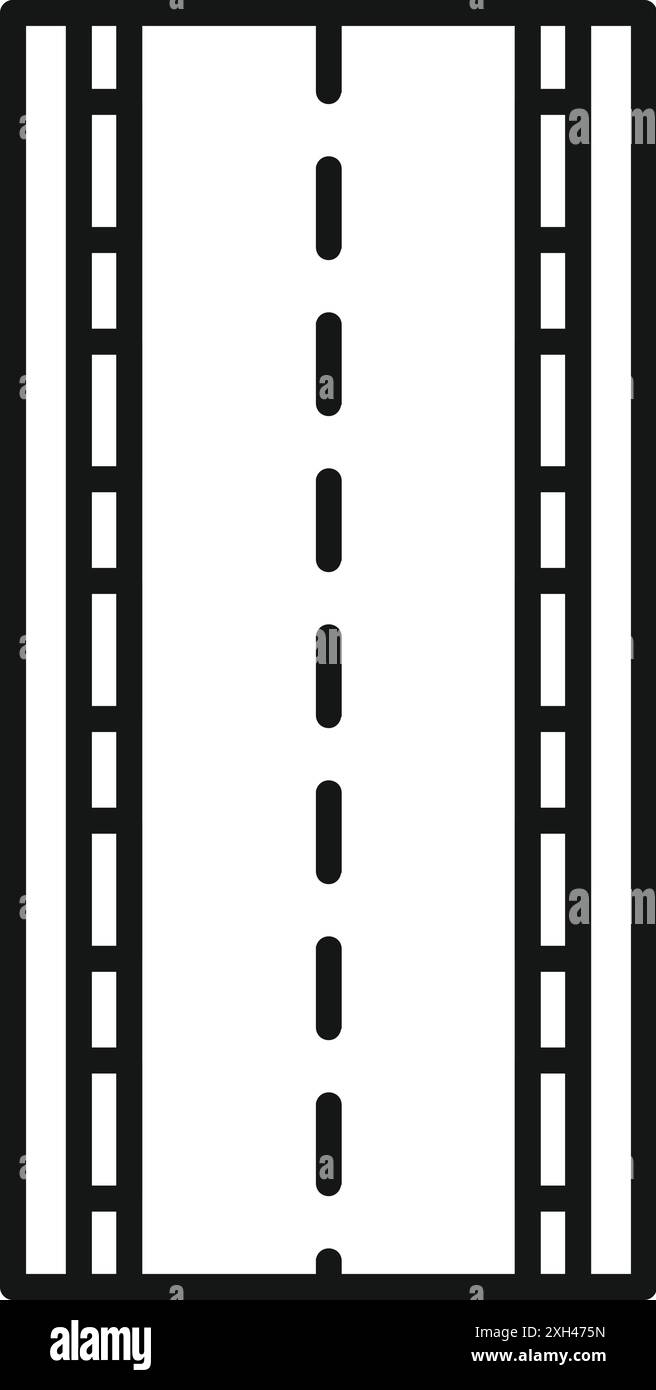Illustration minimaliste d'une route droite avec des marquages menant vers l'infini Illustration de Vecteur